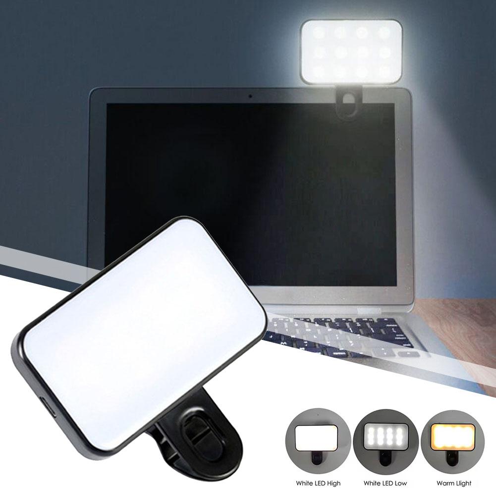 Taschen-LED-Selfie-Licht für iPhone iPad Handy Laptop Clip Blitz Fülllicht Video Foto Ringleuchte Fotolampe Fülllicht
