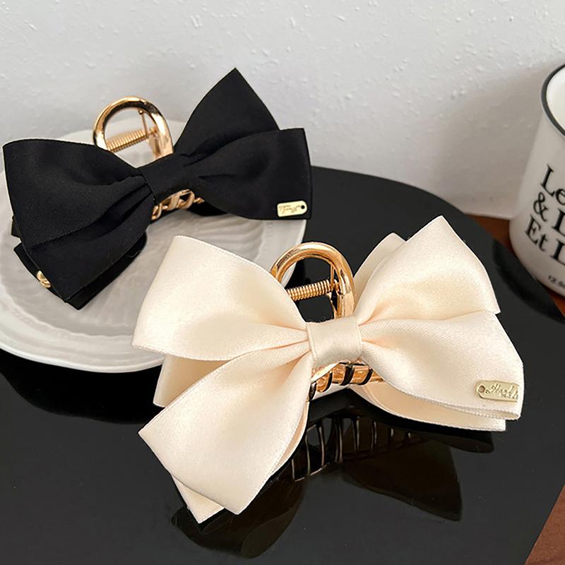 Korean Metal Bow Hair Claw Clip High Quality Simple Elegant Hair Clip Girl'S Daily Hair Accessories Gifts