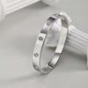 Luxurious Cubic Zircon Openable Bracelet for Women ,Stainless Steel Round Bangle Bracelets,Charm Jewelry Gifts