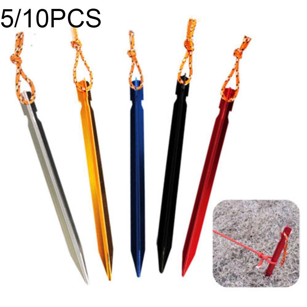 5/10pcs 18cm Ultralight Aluminium Alloy Strong Camping Hiking Tent Peg Stakes Triangular Stake Nail