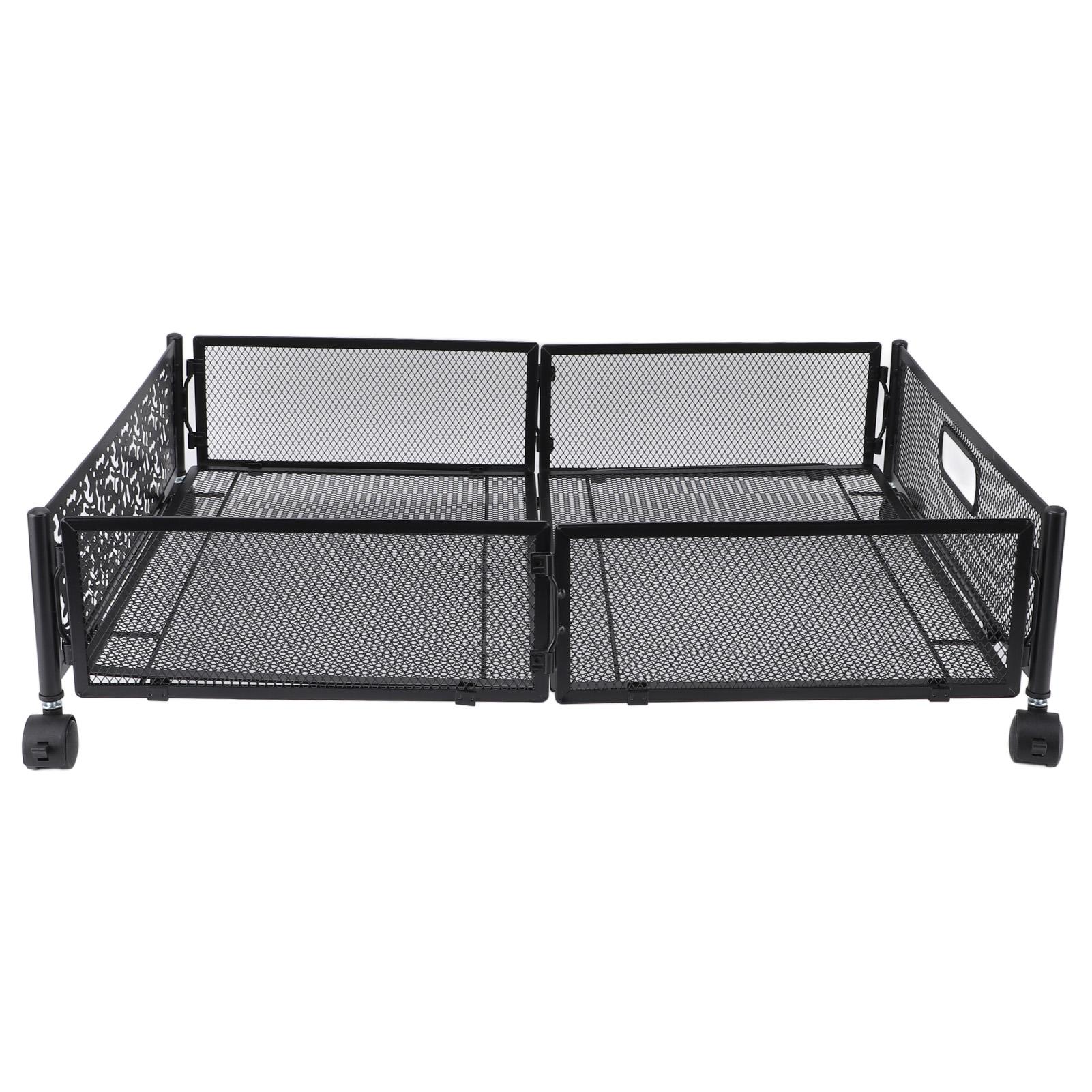Underbed Storage Container Foldable Carbon Steel Under Bed with Wheels for Clothes Shoes Blankets