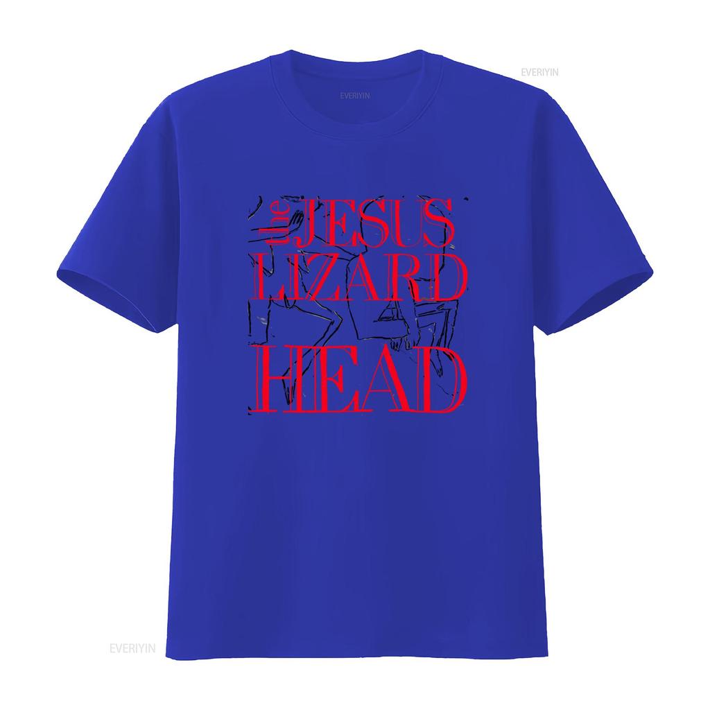 The Jesus Lizard Head Print T Shirt Post Hardcore Rock Band Style vintage Washed Casual Unisex Top For Everyday Wear Versatile