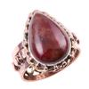 Natural Bloodstone Gemstone 925 Sterling Silver Jewelry Two Tone Ring S.8.5 C1A89