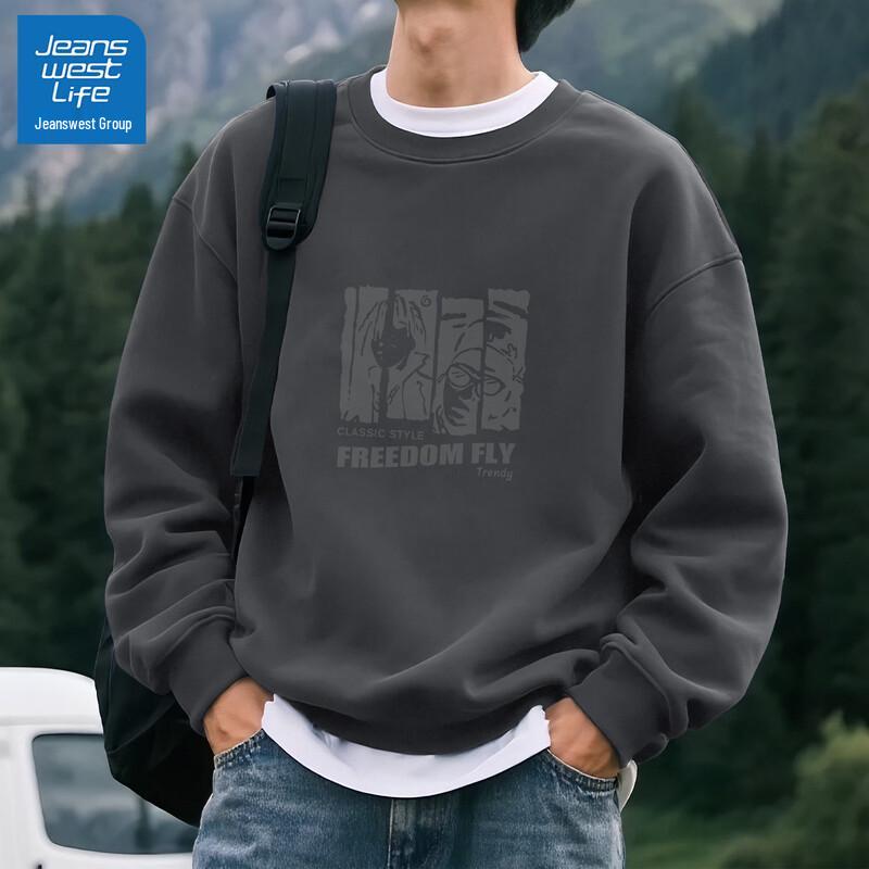 

JEANSWEST LIFE Мужской свитшот свободного кроя с круглым вырезом и графическим принтом L