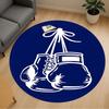 1pc Boxing Gloves Round Chair Mat Area Rug - Non-Slip, Floor Mat for Office, Bedroom, and Indoor Decor C1118081