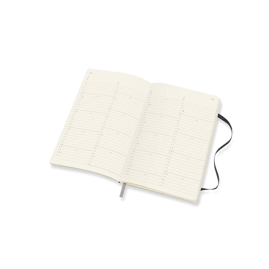 Moleskine 2021 Monthly Planner, 12M, Large, Black, Soft Cover (5 x 8.25)