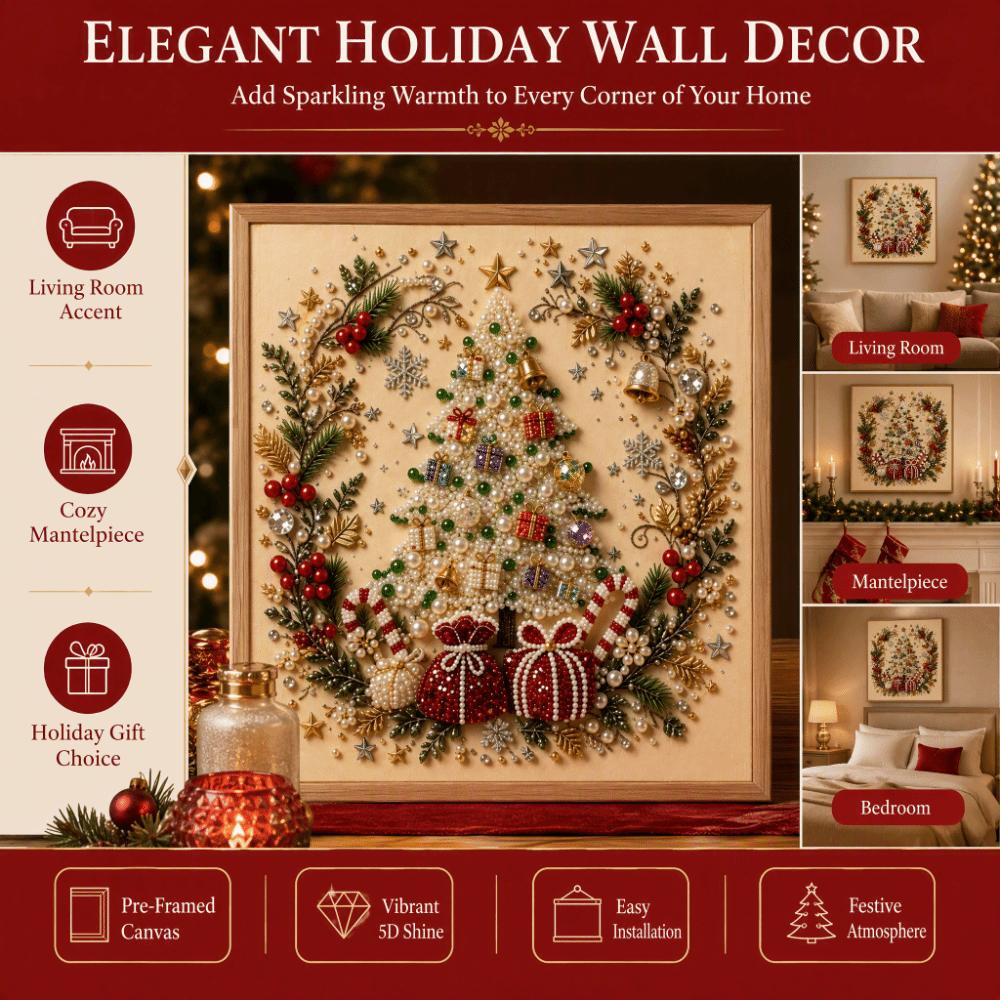 Stress Relief DIY Painting Kit 2D Flat Living Room Wall Art Christmas Craft Kit Home Decor
