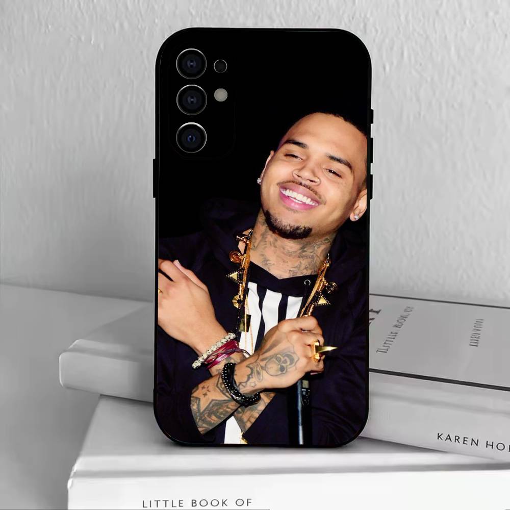 C-B-Chris Brown-singer  Phone Case For Samsung S25,S24,S21,S22,S23,S30,Ultra,S20,Plus,Fe,Lite,Note,10,Black Cover