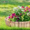 Outdoor Wooden Garden Border - 110 X 10 Cm - Wooden Garden Fence - Burnt Wood - Flexible Palisade - Garden Decoration KOTARBAU