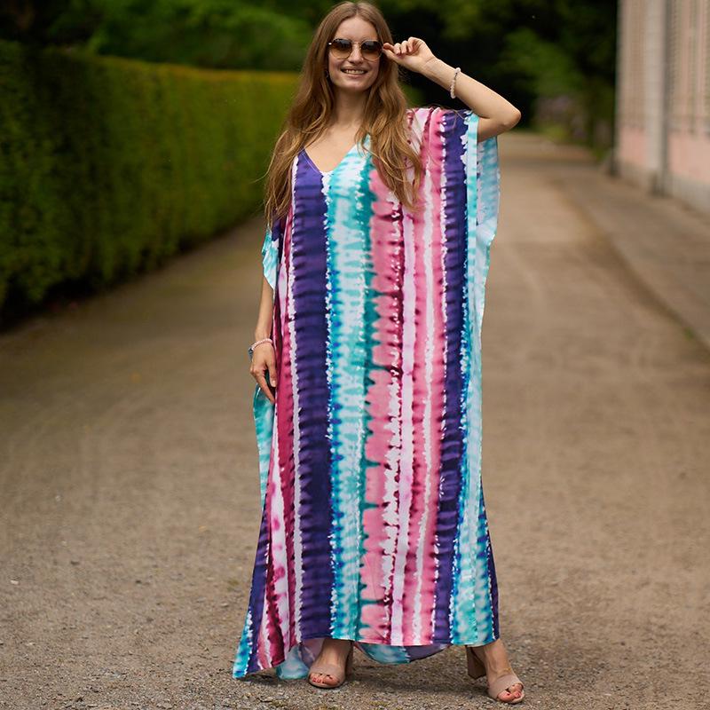 Copricostume da Spiaggia in Rayon Europeo e Americano 2022: Robe Bikini Nuovi Stili per le Vacanze con Stampa Posizionata
