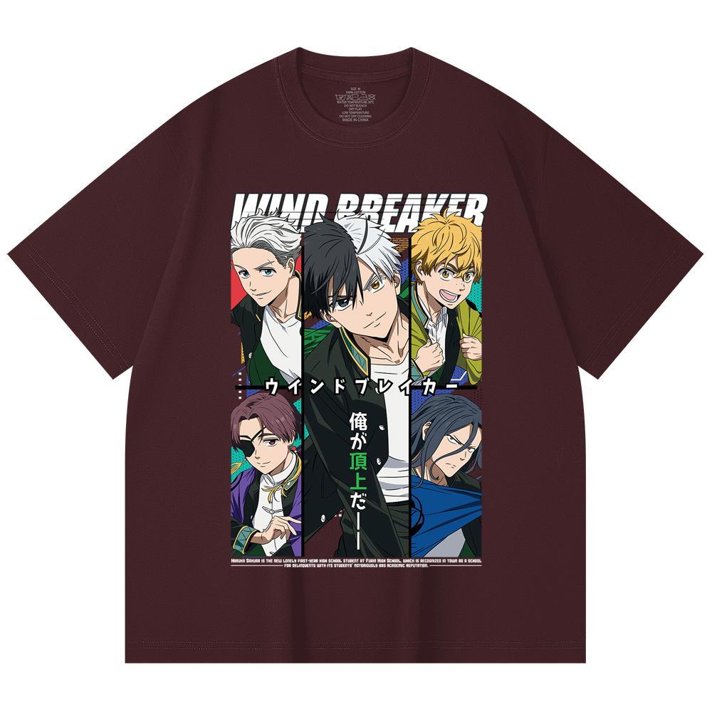 

230 Gsm 100% Cotton Wind Breaker V1 Print Unisex Heavy Cotton T Shirt 2XL вина червоного кольору
