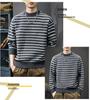 2025 Men's Striped Heavy Gauge Sweater: Autumn/Winter Long Sleeve Knit Base Layer