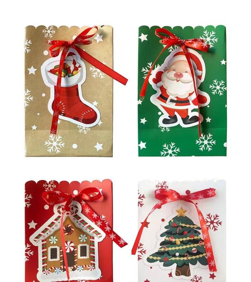 Christmas Gift Box Candy Bag Snowflake Birthday Gift Package Santa Claus Elk Christmas Tree Paper Bag Christmas Decoration