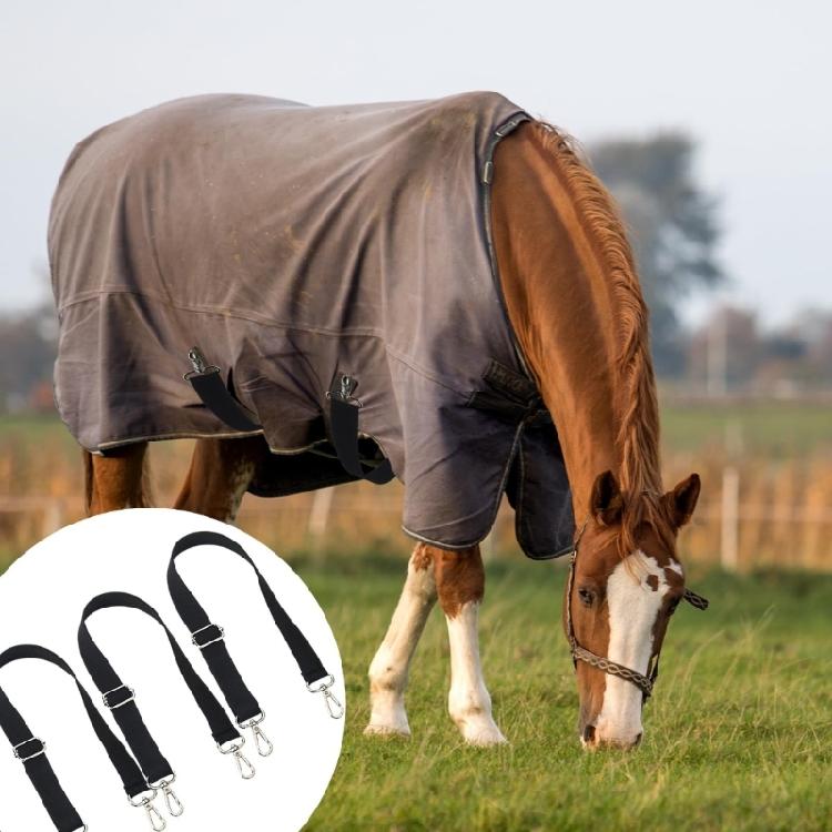 Horse Blanket Replacement Elastic Leg Straps Double Clips Stretchy Tail Strap Durability Secure for Horse Blanket