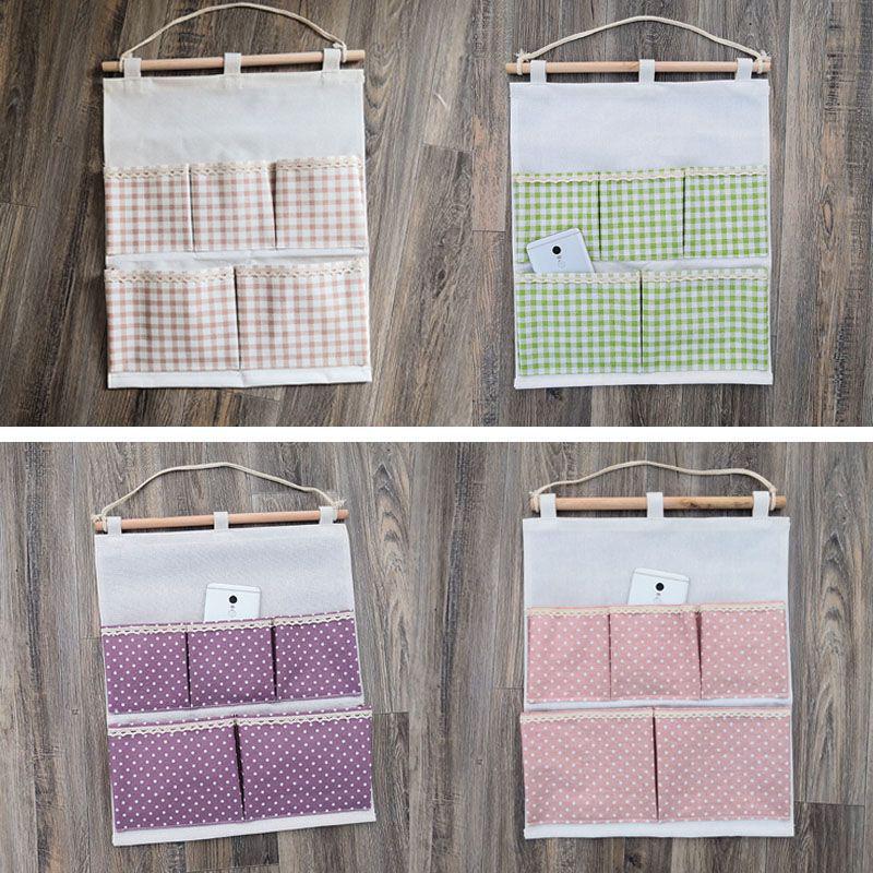 Multi-layer Fabric Hanging Storage Bag for Dormitory and Wardrobe Door, Wall-Mounted Phone Organizer