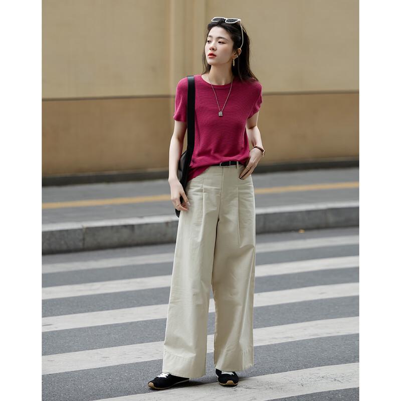 Demana Women's Summer Linen Lyocell Blend Knit Top