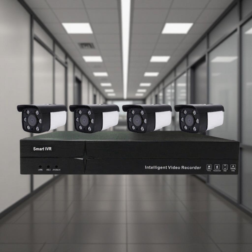 8-Channel 4MP Outdoor PoE Surveillance Camera Kit with HD Dual Light Night Vision