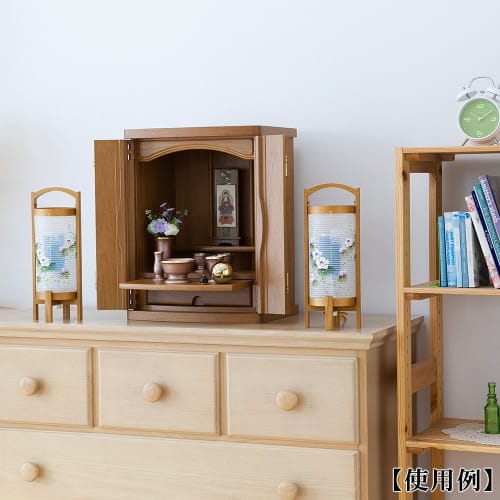 Buddhist Altar Shop Takita Shoten Bon Festival Lantern, Rotating Lantern, Miyabi No. 5 "Kitayama" 6625 (Pair) Height 34cm x Width 14cm Standing La