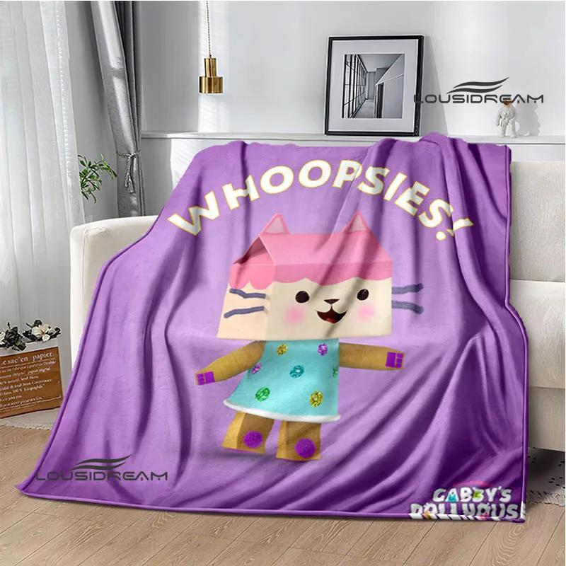 Gabby's Dollhouse Cute Anime Printed Blankets Picnic Blanket Flannel Warm Blanket Travel Blankets Bed Linings Birthday Gift