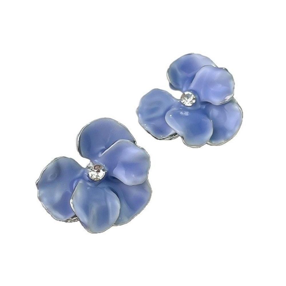 Jewelry Flower Earrings Petal Shape Enamel Petal Earrings Ins French Earrings  Wedding