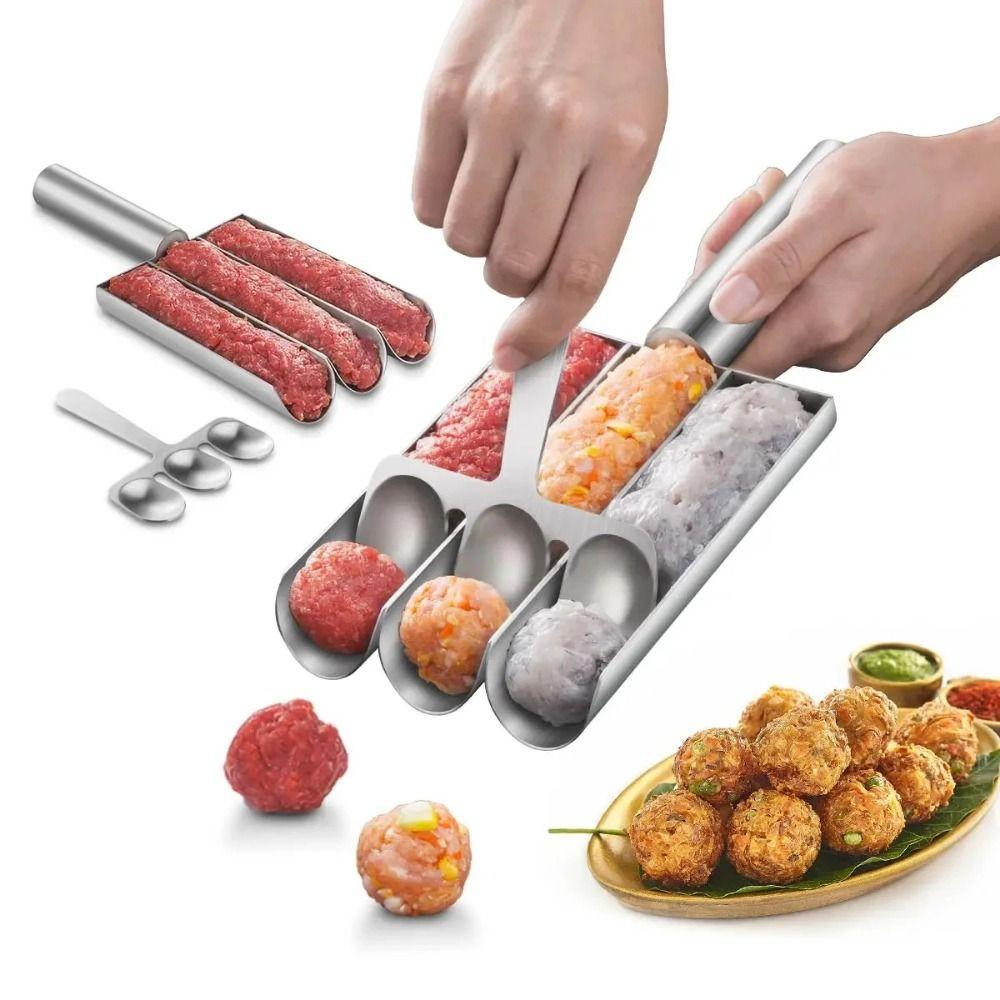 Stainless Steel Meat Making Ball Mold Durable Meatball Maker Tool Manual Meatball Maker  Household