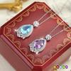 S925 Silver Necklace Natural Amethyst Topaz Pendant Female Noble European and American Style Fashion Gift