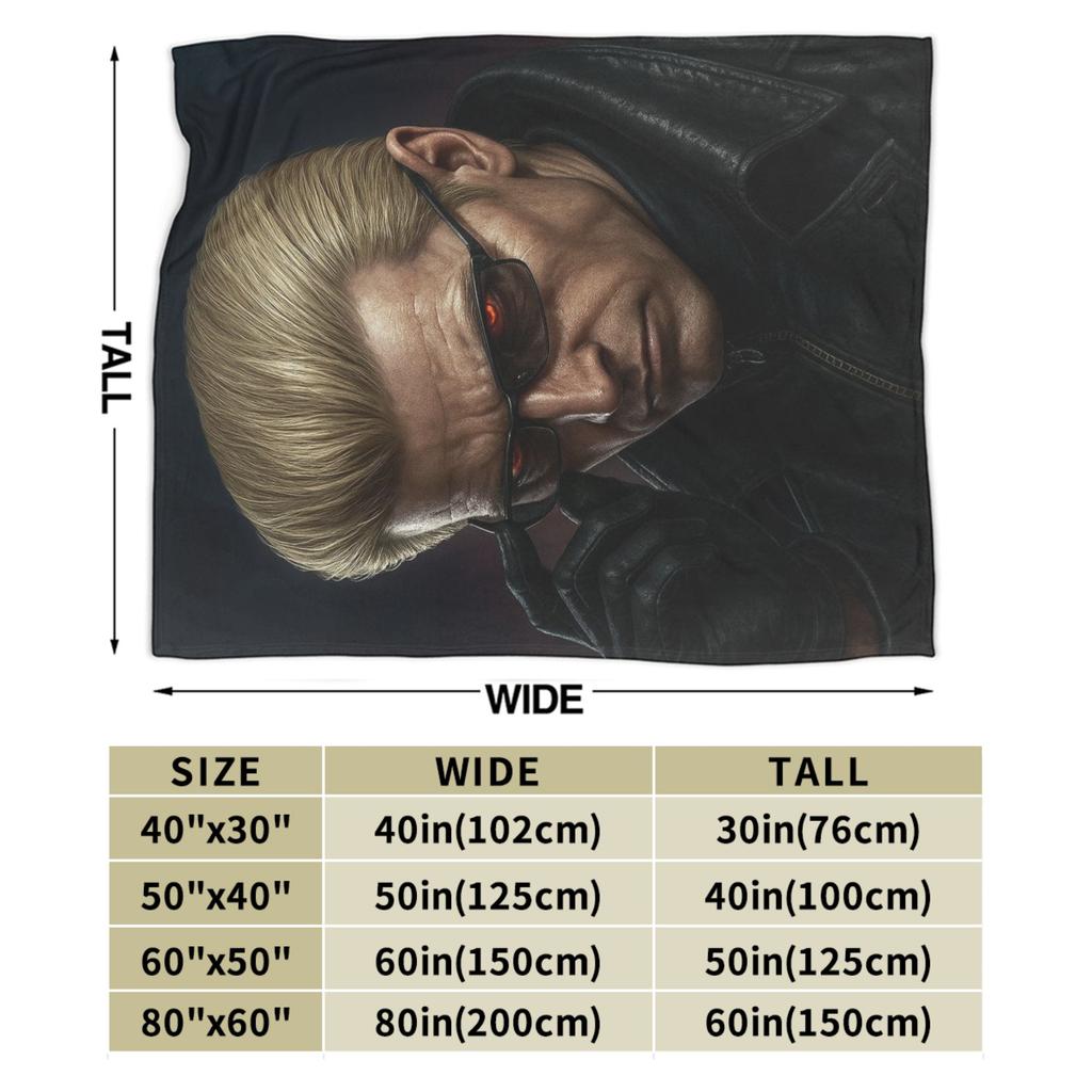 Y2K Albert Wesker Deky Super Měkký Flanel Pohodlná Přehozová Deka Lze Prát v Pračce
