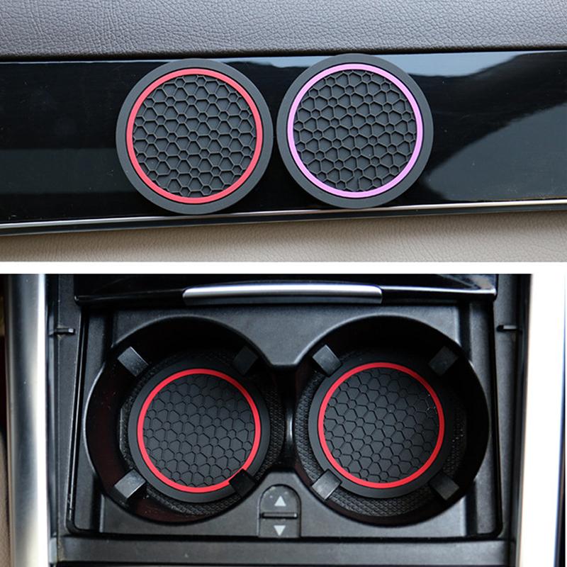 High Quality 2 Pcs Car Auto Cup Holder Anti Slip Insert Coasters Pads Interior Accessories For Most Cups Accessories