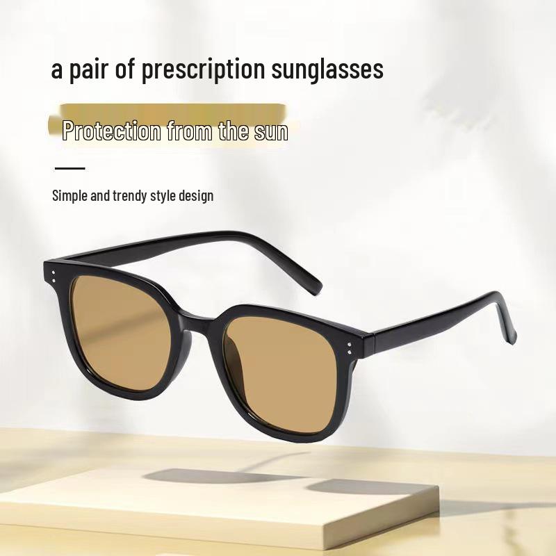 Retro Men's & Women's UV Protection Myopia Sunglasses with Black Frame and Tea-colored Lenses