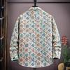 Men's Plus Size Retro Floral Long Sleeve Lightweight Jacket