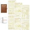 1 Sheet 3D Gorgeous Gold Letter and Number Stickers Puffy Resin Alphabet A To Z Glitter for Scrapbooking Mailbox Crafts Decor