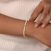 Double Layer Stacked Bracelet Stainless Steel Gypsophila Chain Imitation Pearl Ball Bracelets For Women Gold Color Jewelry