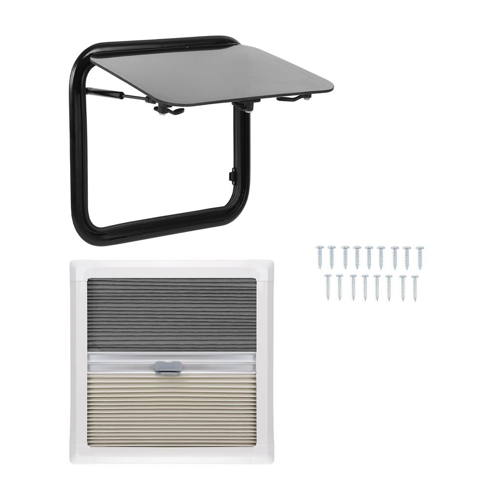 16x16in RV Exit Window Emergency External Push Out Window with Mesh Screen Support Rod for Caravan Camping Trailer