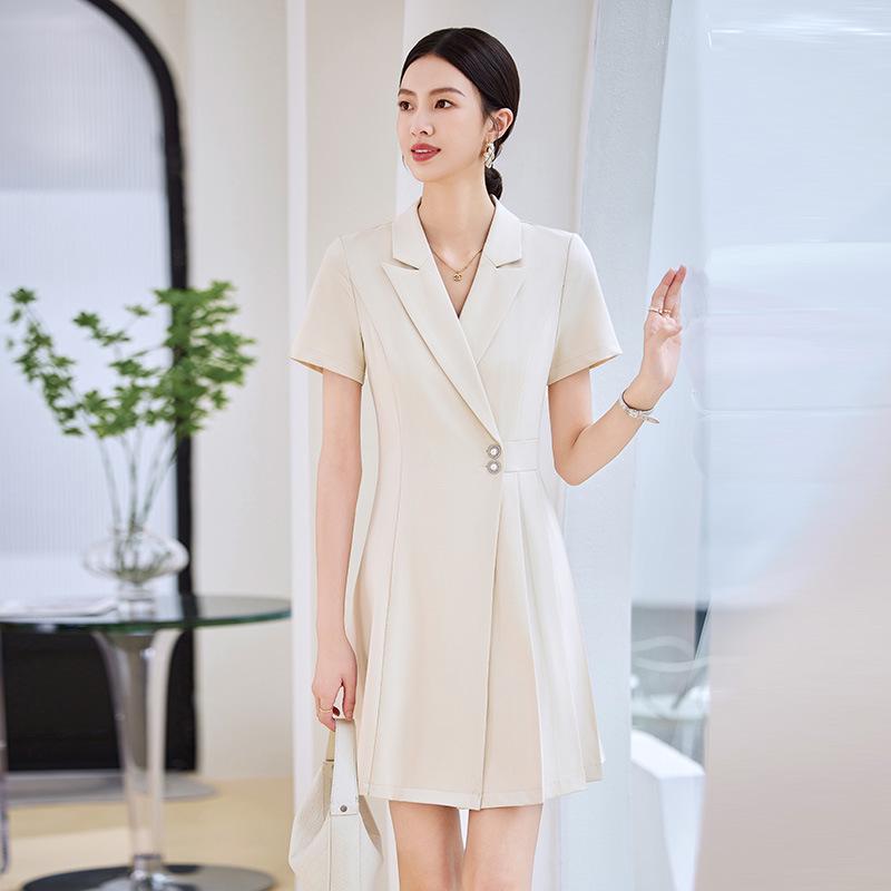 2024 Summer High-End Goddess Style Long-Sleeved Professional Suit Dress