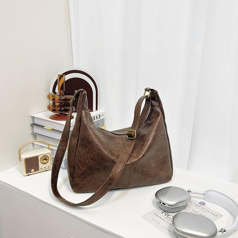 

Сумка через плечо, Ретро сумка-тоут, Повседневная для работы, Вместительная сумка через плечо для работы кофейный