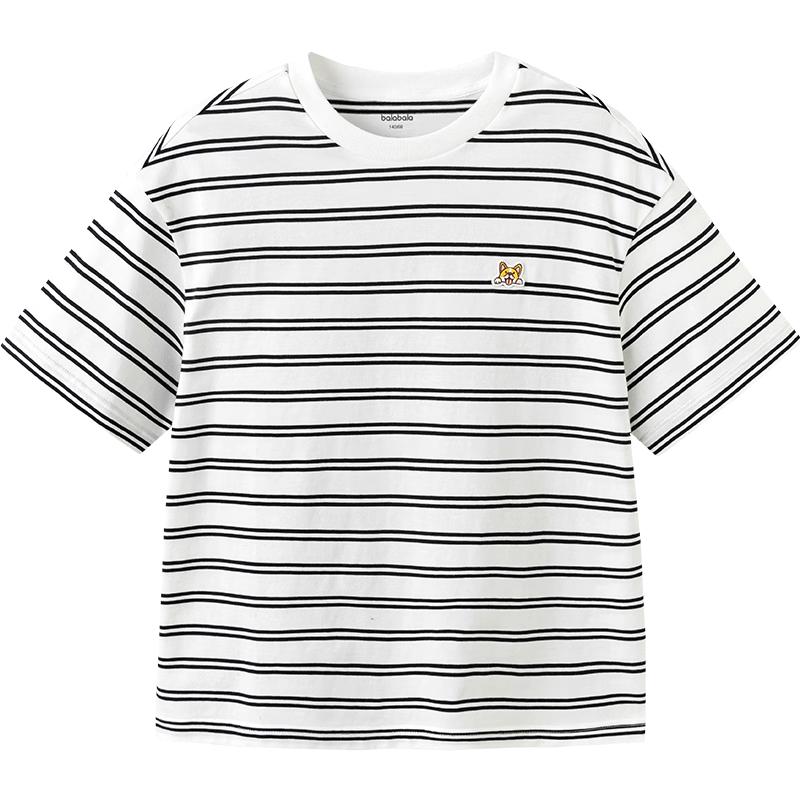 Balabala Kids Striped Quick-Dry Short Sleeve T-Shirt