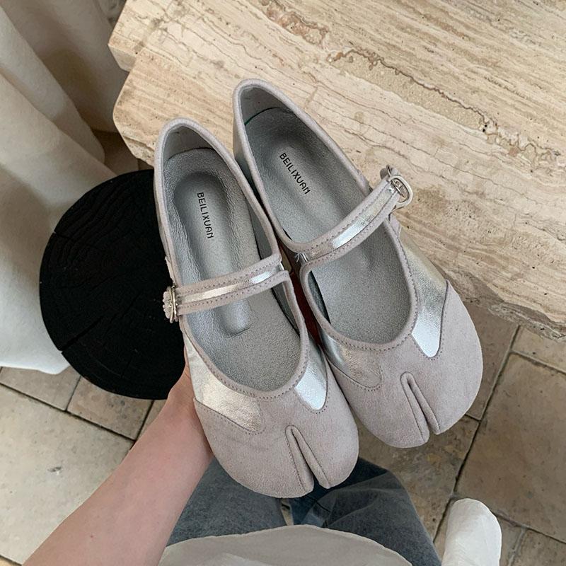 Fashion Fashion Buckle Strap Women Mary Janes Flats Shoes Luxury Female Shallow Footwear Strange Toe Ladies Flats Shoes lady