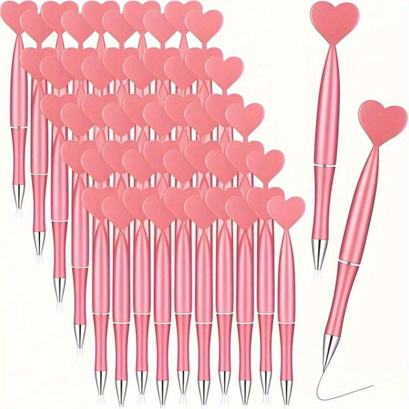 Pink Heart-Shaped Rotary Ballpoint Pens, Suitable for School Office Supplies, Wedding Signatures, Thanksgiving and Halloween,