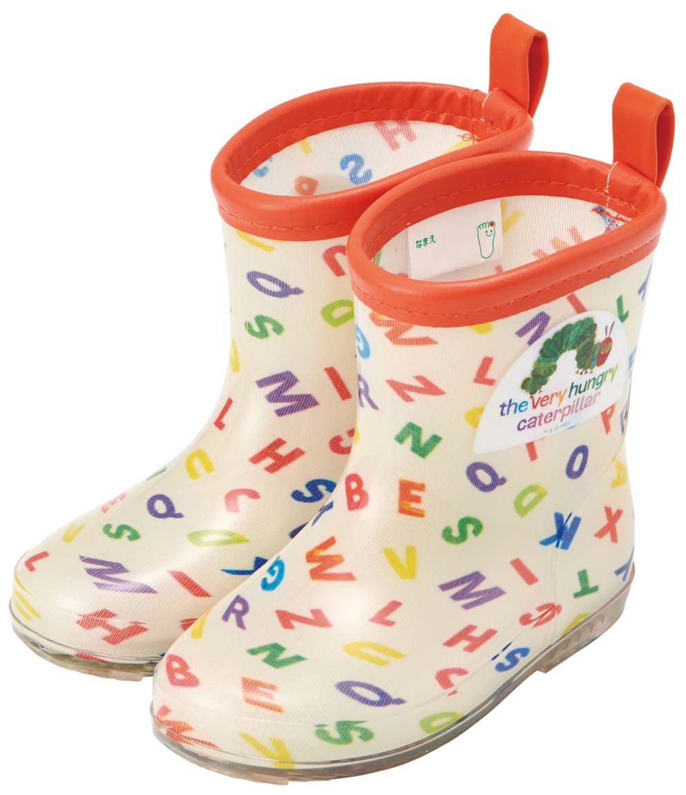 

Skater Rain Boots for Children, featuring The Very Hungry Caterpillar design, alphabet letters, and reflective tape, 14cm (RIBT14-A)