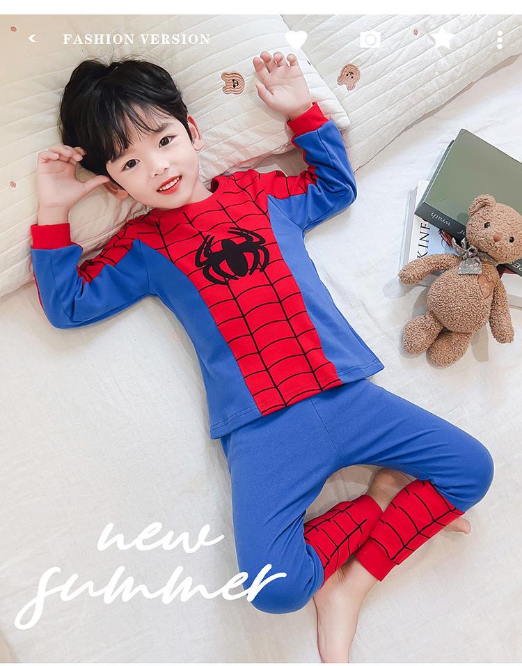 Boys Spider Man Pajama Set Long Sleeve Top and Pants for Spring Autumn Winter