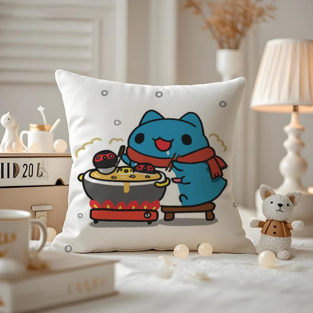 

Anime BBugcat CCapoo Cushion Cover Antidustmite Pillowcase Invisible zipper silky short plush Sofa cushion cover 30X30cm