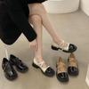 2025 printemps nouveau style collège britannique petites chaussures en cuir rétro couleur assortie bout rond bouche légère chaussures Mary Jane françaises enfants