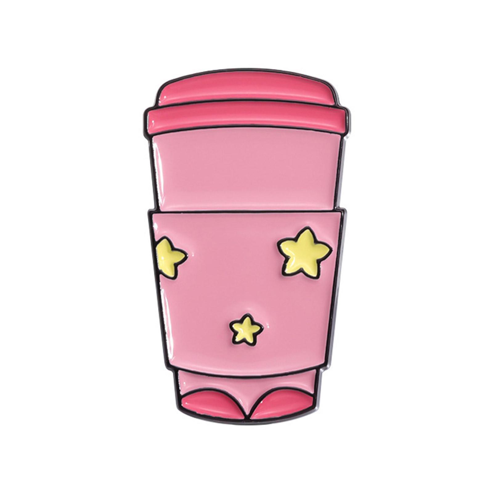

Cartoon Cup Brooch Pin For Women Fashion Alloy Material Badge Accessory With Enamel Finish And Star Elements 6