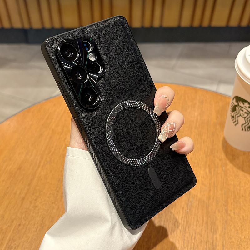 Magnetische Hülle für Samsung Galaxy A56 A16 A36 A55 A15 A54 A53 A25 M34 Hülle Leder Weich Stoßfest Mag-safe Metall Kamera Schale