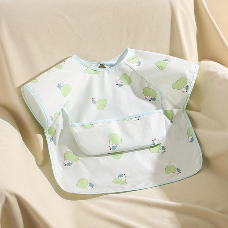 Adjustable Sleeveless Bib for Infants Baby Gentle On Skin Water Proofing Fabric Foof Catcher Pocket Design for Nursing