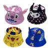 Sombrero de Pescador Pikachu para Niños con Estampado de Dibujos Animados Para Protección Solar y Estilo Azul