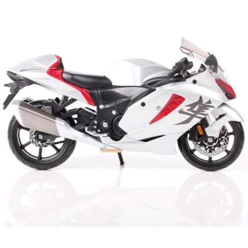 Maisto 1/12 Scale Suzuki 2022 Hayabusa Silver / Diecast Model Car, Motorcycle, Finished Model 21848