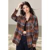 DIMANAF 2026 Autumn New Plus Size Women Vintage Plaid Long Sleeve Shirt Loose Casual Cotton Tops