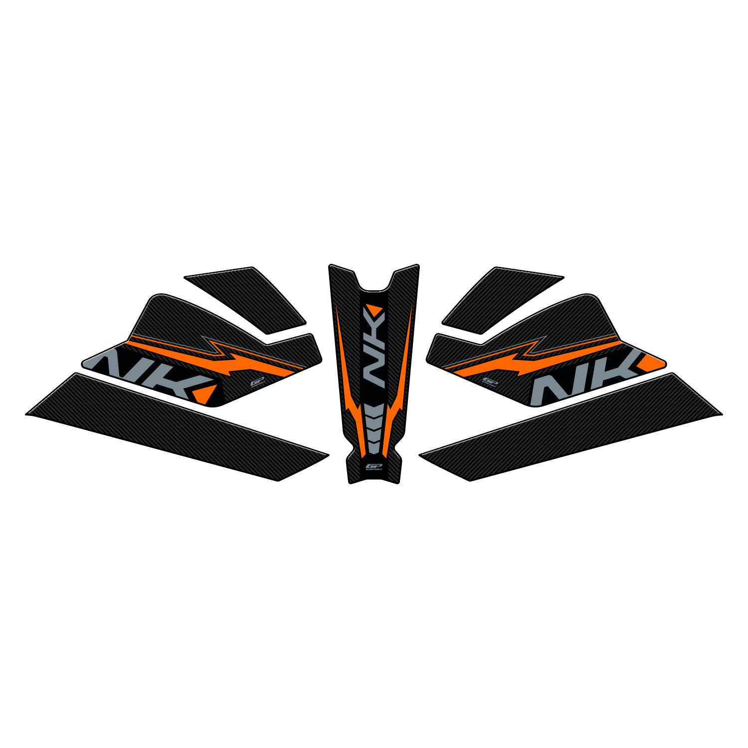 

GP Composite CF Moto 250 NK 2023-2024 Compatible Tank Pad Set Orange