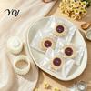 Home Baking Gadgets 2-in-1 Round Mooncake Mold, Double Ended Pastry Press with Scallop And Handheld Cookie Stamper Spiral Embossing for DIY